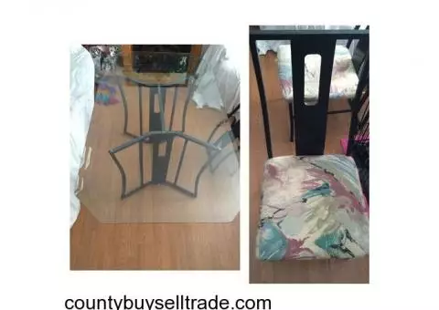 Glass dining table and 6 chairs